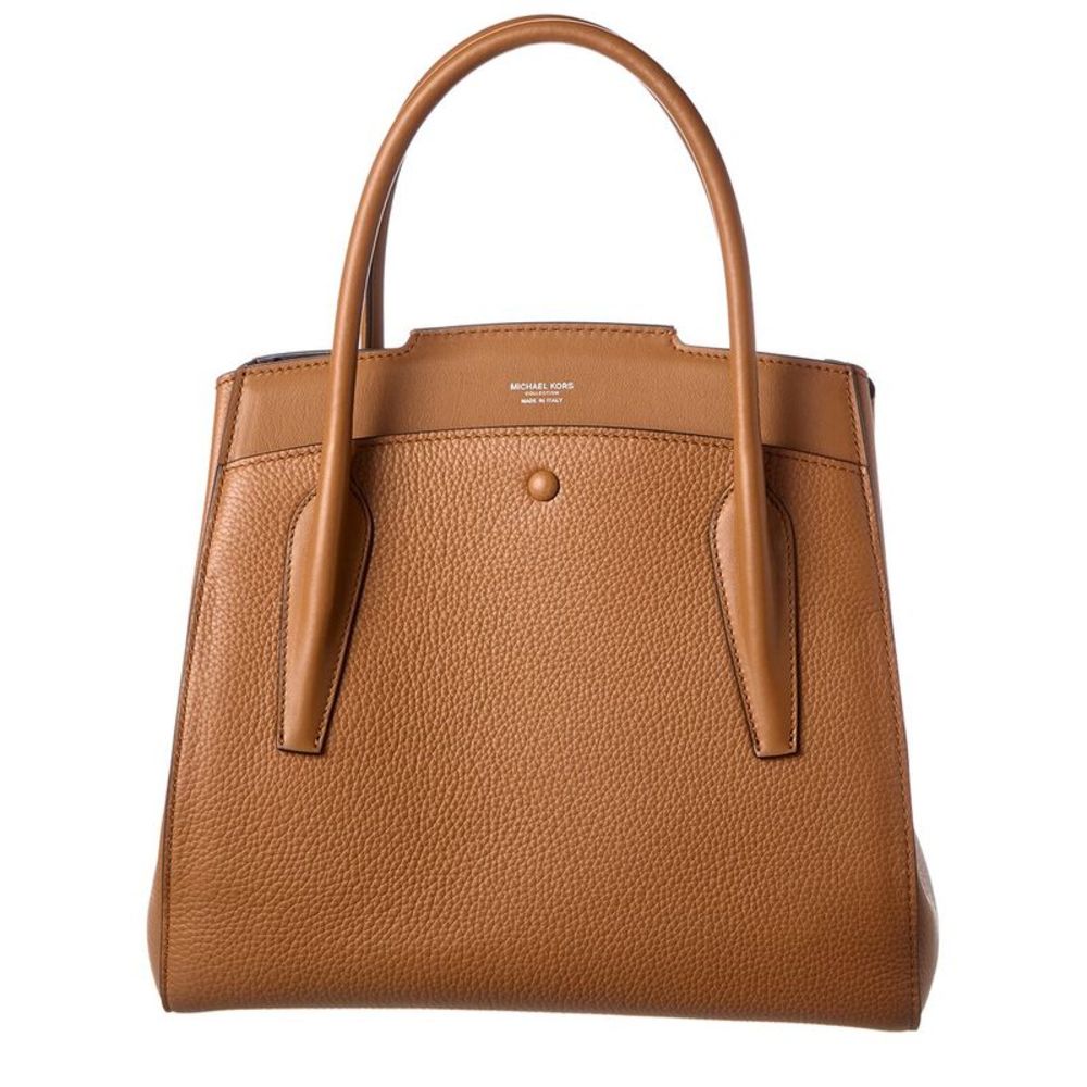 Michael Kors Collection Large Leather Satchel, Brown - Picture 2 of 4